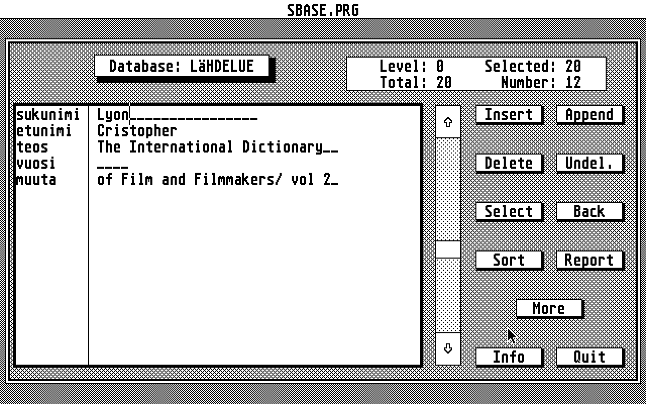 Sbase atari screenshot